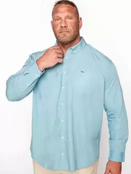 BadRhino Essential Long Sleeve Poplin Shirt - Blue, Size 5-6Xl, Men