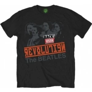 The Beatles - Revolution Back in the USSR Mens Small T-Shirt - Black