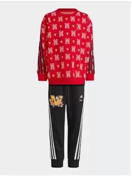 adidas X Disney Mickey Mouse Jogger Tracksuit, Red, Size 4-5 Years