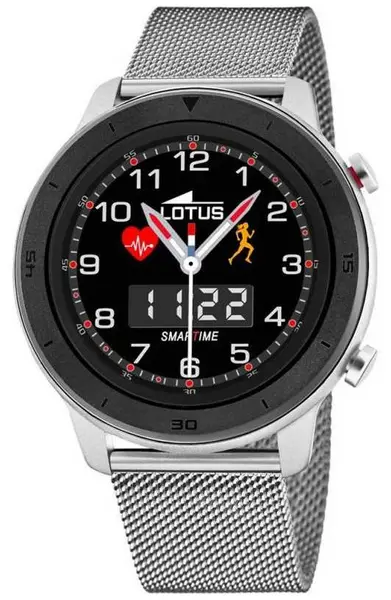 Lotus L50021/1 SmarTime Black Bezel Steel Mesh Bracelet Watch