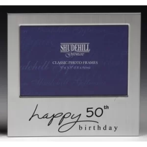 Satin Silver Occasion Frame 50th Birthday 5x3