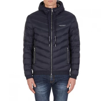 Armani Exchange Hooded Padded Down Fill Jacket Navy Size XL Men