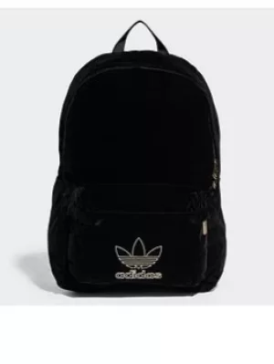 adidas Originals Adicolor Velvet Backpack, Black/Gold
