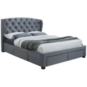 150cm Hope Fabric Bed Grey Velvet