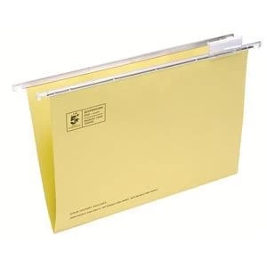 5 Star Suspension File Manilla Heavyweight 180gm2 with Tabs and Inserts Foolscap Yellow Pack of 50