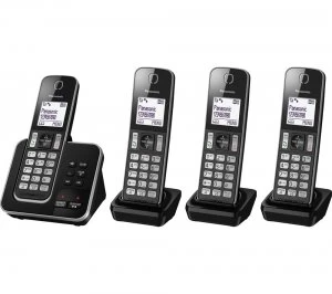 Panasonic KX-TGD324EB Cordless Phone With Answering Machine Quad Handsets