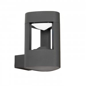 1 Light Outdoor Wall Light Frosted Acrylic, Dark Grey Paint IP54