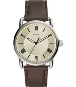 Fossil Men Copeland 42mm Three-Hand Brown Leather Watch