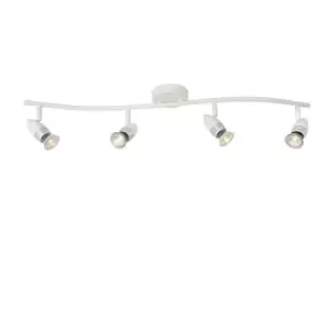 Caro-Led Modern Ceiling Spotlight Bar - LED - GU10 - 4x5W 2700K - White