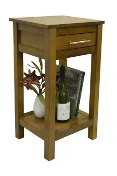 'Regia' - Solid Wood Storage Telephone End Bedside Table - Walnut