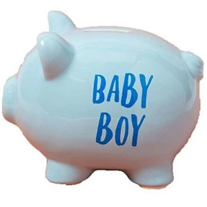 'Pennies & Dreams' Ceramic Pig Money Bank - Baby Boy
