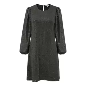 Yumi Black Sequin Long Sleeve Tunic Dress - Black