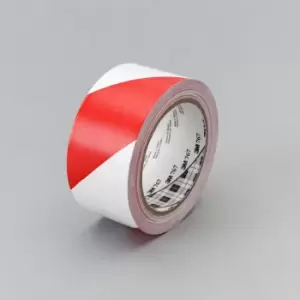 3M Hazard Warning Tape 767i, Red/White, 50 mm x 33 m