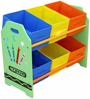 Kiddi Style Crayon 6 Bin Storage Green
