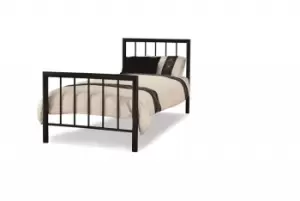 Serene Modena 3ft Single Black Metal Bed