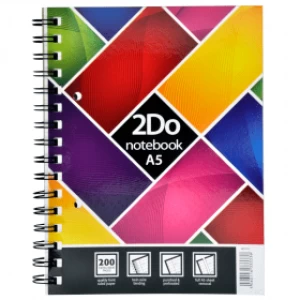 2Do A5 Wirebound Notebook, Perforated, Ruled and Punched 200 Pages