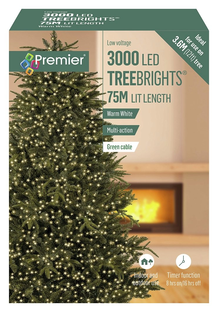 Premier Decorations Premier 3000 LED MultiAction Tree lights Plastic - wilko