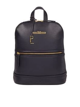 Pure Luxuries London Elland Leather Zip Top Backpack - Navy