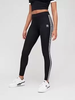 adidas Originals 3 Stripes Leggings - Black/White, Size 6, Women