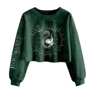 Harry Potter - Slytherin Constellation (SuperHeroes Inc. Acid Wash Cropped Sweatshirt) Ex Large