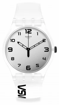 Swatch New Gent SPACE RACE White Silicone Strap SUOZ339 Watch
