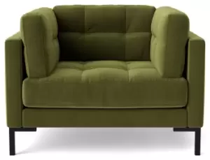 Swoon Landau Velvet Armchair - Fern Green