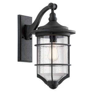 1 Light Medium Outdoor Wall Lantern Black IP44, E27