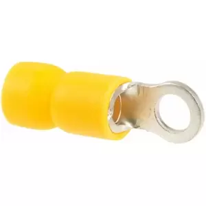 M4 Stud Size Yellow 48A Ring Connector Pack of 100 - Truconnect
