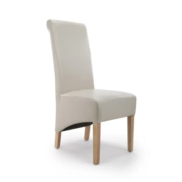 Shankar Krista Roll Back Bonded Leather Ivory Dining Chair - Nude 6747106