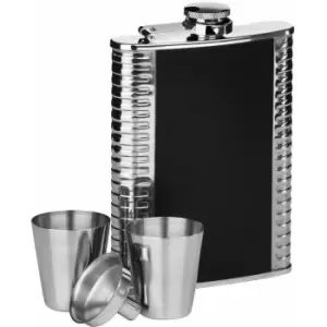 Ribbed Stainless Steel Hip Flask Set - Premier Housewares