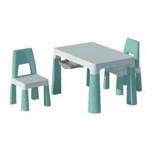 Liberty House Toys Kids Height Adjustable Table and 2 Chairs, Green