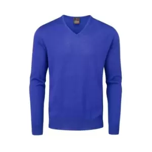 Oscar Jacobson Merino V-Neck Sweater - Blue