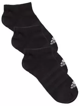 adidas 3 Pack Low Socks - Black/White, Size S, Women