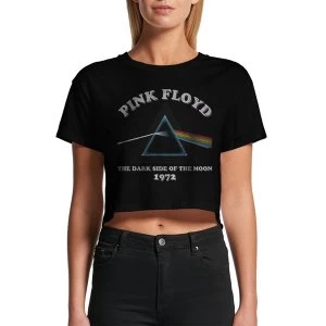 Pink Floyd - Dark Side Of The Moon Retro Womens Large Crop Top - Black
