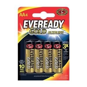 Eveready Gold AA LR6 Alkaline Batteries Pack of 4