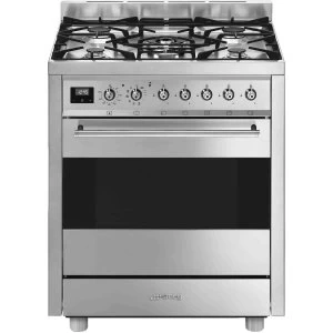 SMEG C7GPX9 Symphony 70cm Pyrolytic Dual Fuel Range Cooker Stainless Steel