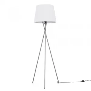 Camden Grey Tripod Floor Lamp with XL White Aspen Shade