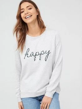 Oasis Happy Animal Sweatshirt - Grey, Size XS, Women