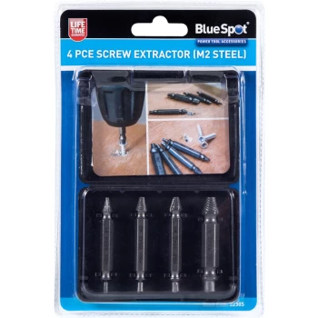 22305 4 Piece Screw Extractor (M2 Steel) - Bluespot