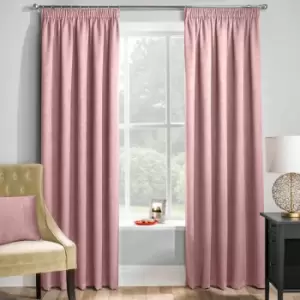 Enhanced Living Matrix Embossed Textured Thermal Blockout Pencil Pleat Curtains, Blush, 90 x 90 Inch