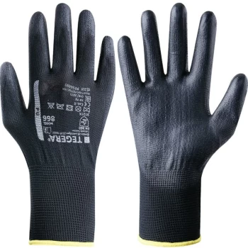 866 Tegera Pu Palm-side Coated Black Gloves - Size 6 - Ejendals