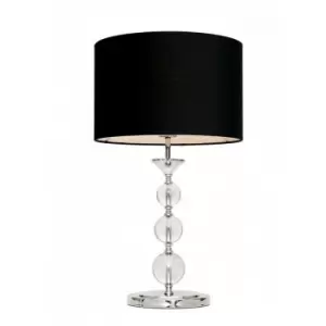 Zumaline Rea Table Lamp with Round Shade, Black, 1x E27