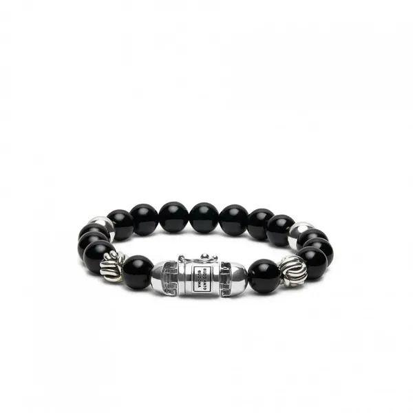 Buddha to Buddha Leather Bead Cord Spirit Onyx Bracelet 188ON Size 19c