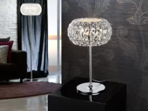 Diamond 3 Light Crystal Table Lamp Chrome, G9