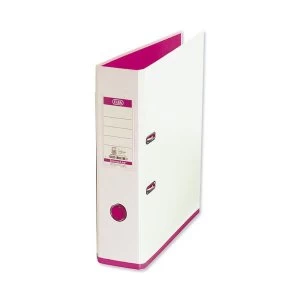 Elba MyColour A4 Lever Arch File Polypropylene 80mm White/Pink Single