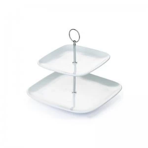 Square Two-Tier Cake Stand