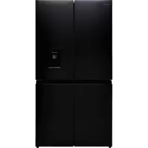 Hisense PureFlat RQ758N4SWF1 American Style Fridge Freezer - Black / Stainless Steel - F Rated