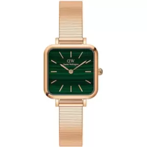 Unisex Daniel Wellington Quadro Studio 22 X 22 Rose Gold Green Dial Watch