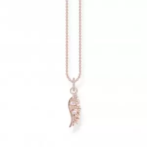 Sterling Silver Rose Gold Plated Pink Stones Phoenix Wing Necklace KE2168-323-9-L45V
