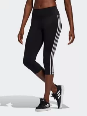 adidas Believe This 2.0 3-stripes 3/4 Leggings, Black/White Size XS Women